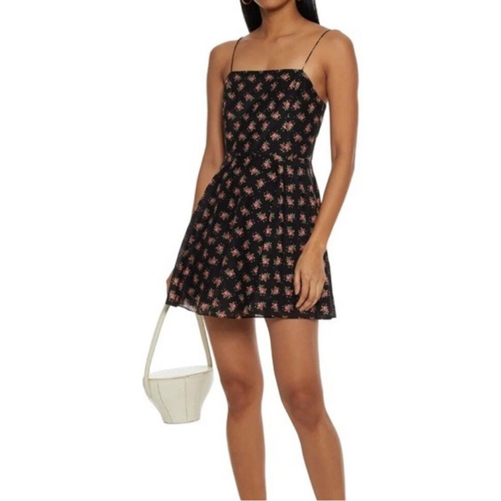 New! Alice + Olivia Glinda Floral Print Mini Dress In Heirloom‎ Black Sz 10 $275